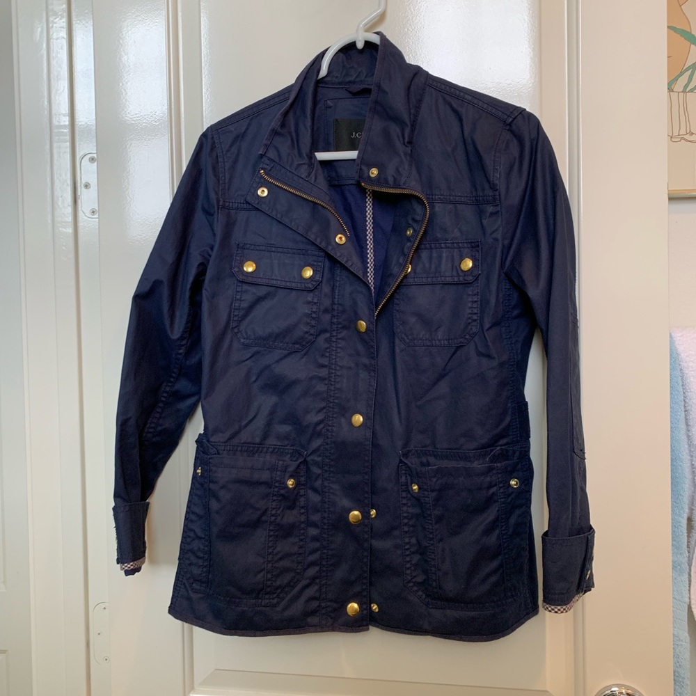 JCREW Barbour style jacket navy